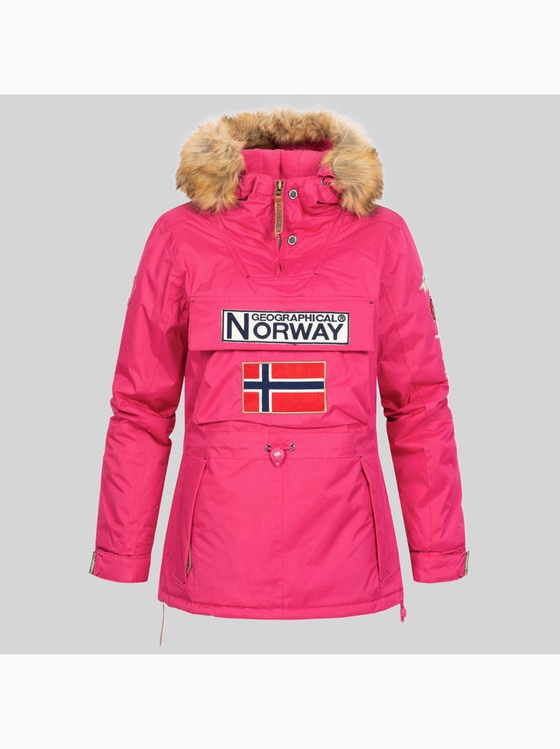 Parka con cappuccio bridget – geographical norway Rosa fluo - Kiabi