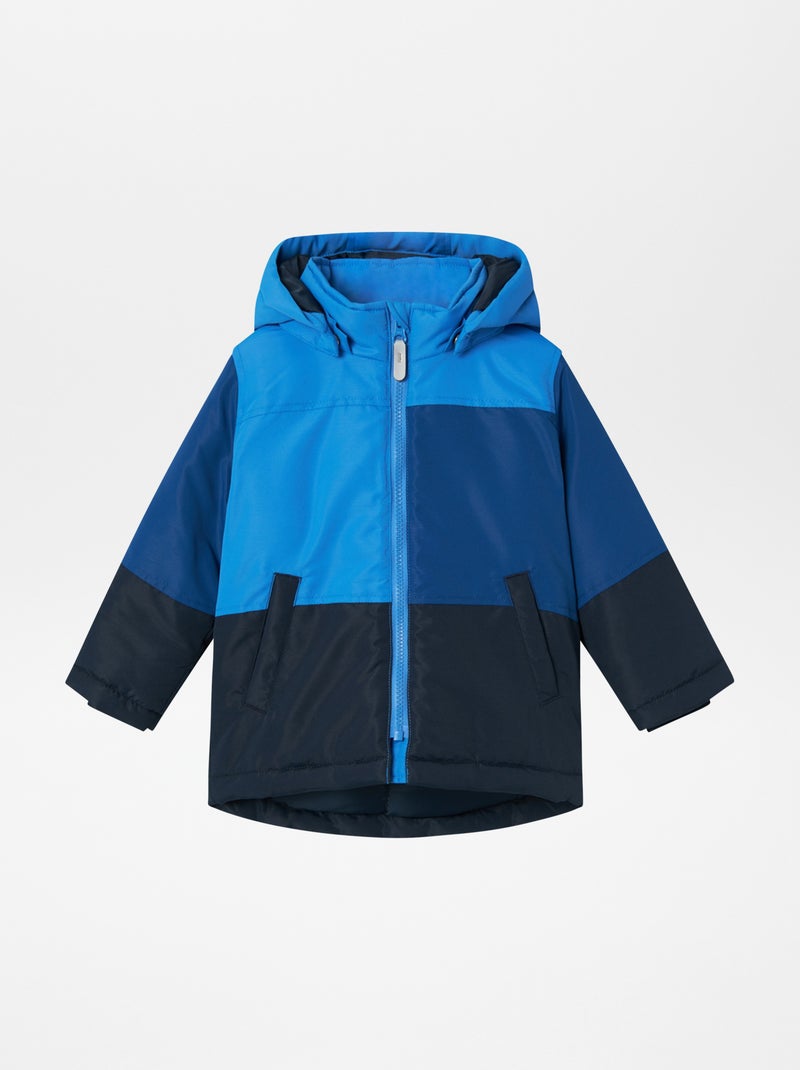 Parka con cappuccio color block BLU - Kiabi