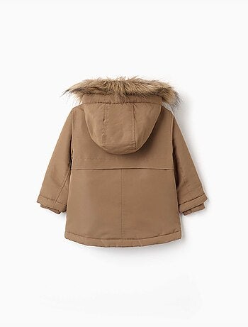 Parka con cappuccio con fodera in sherpa