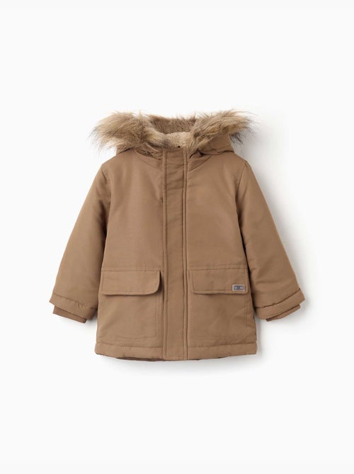 Parka con cappuccio con fodera in sherpa - Kiabi Parka con cappuccio con fodera in sherpa - Kiabi