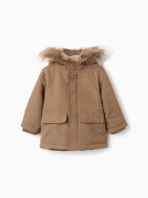 Parka con cappuccio con fodera in sherpa - Kiabi Parka con cappuccio con fodera in sherpa - Kiabi
