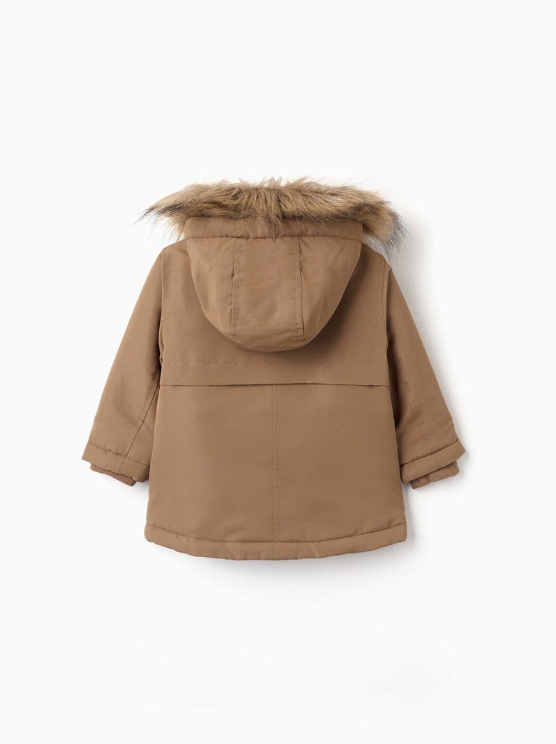 Parka con cappuccio con fodera in sherpa Grigio - Kiabi