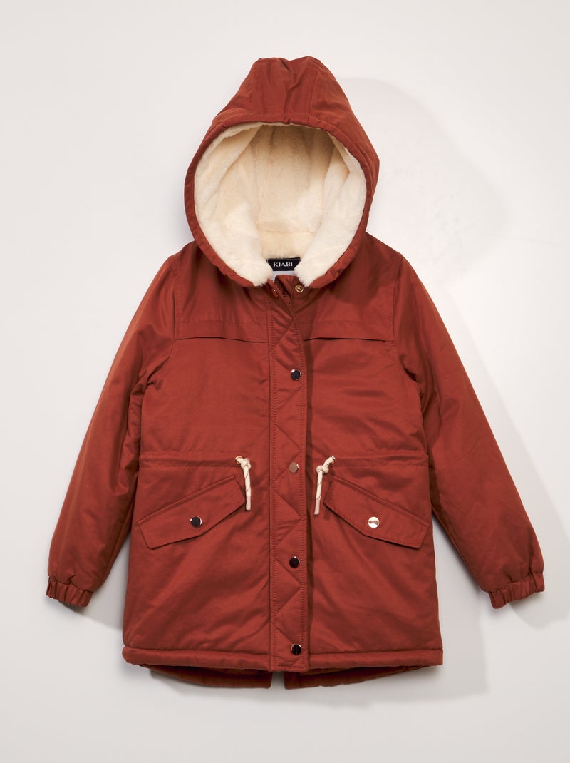 Parka con cappuccio con pelliccia ROSSO - Kiabi