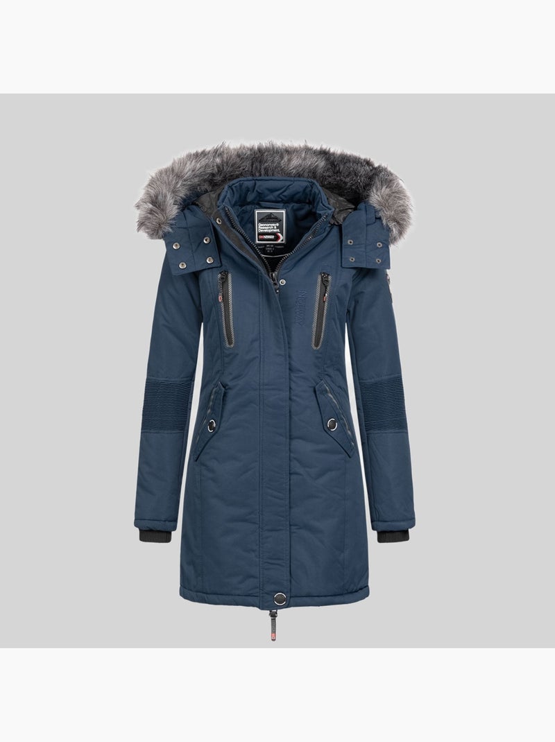 Parka con cappuccio coraly – geographical norway Blu marino - Kiabi