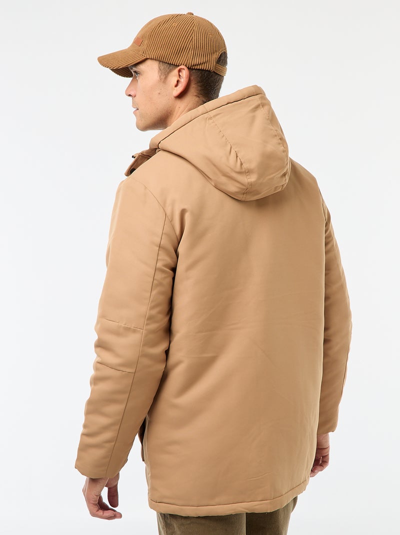 Parka con cappuccio di media lunghezza Beige - Kiabi