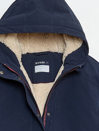 Parka con cappuccio e fodera effetto montone