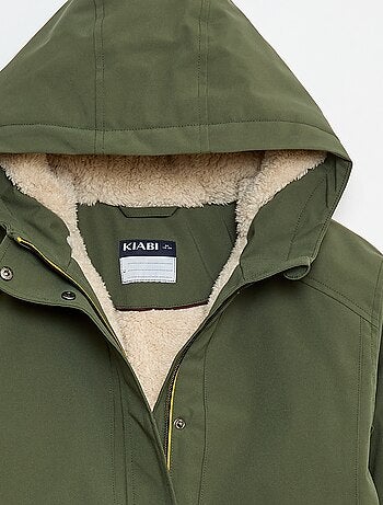 Parka con cappuccio e fodera effetto montone