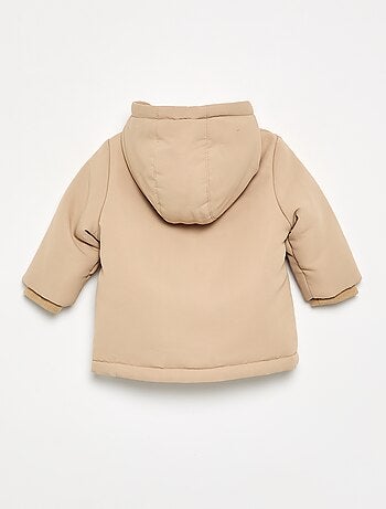 Parka con cappuccio e interno effetto montone