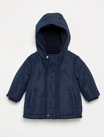 Parka con cappuccio e interno effetto montone