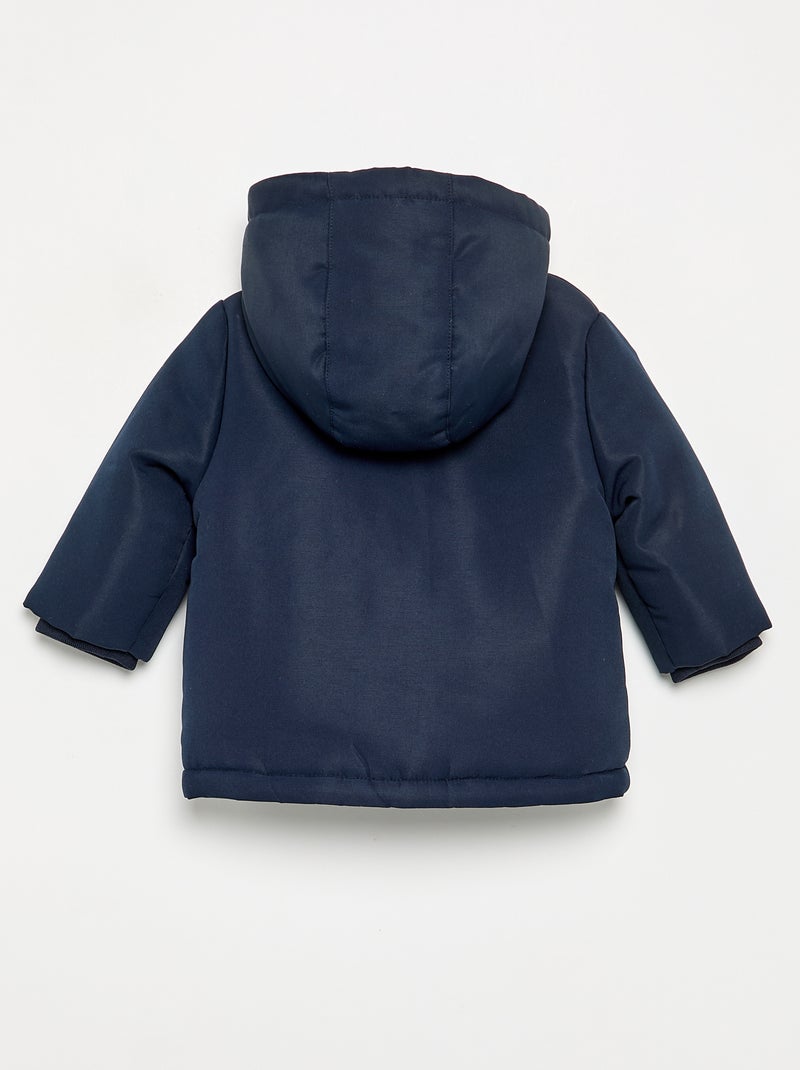 Parka con cappuccio e interno effetto montone Blu - Kiabi