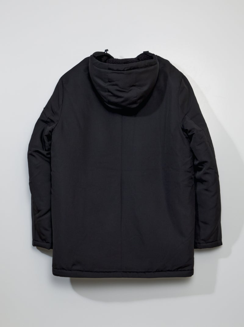 Parka Uomo Express Con Cappuccio In Pelliccia Sintetica Nero, Taglia XL, Nuovo Con Etichetta - Resistente All'acqua