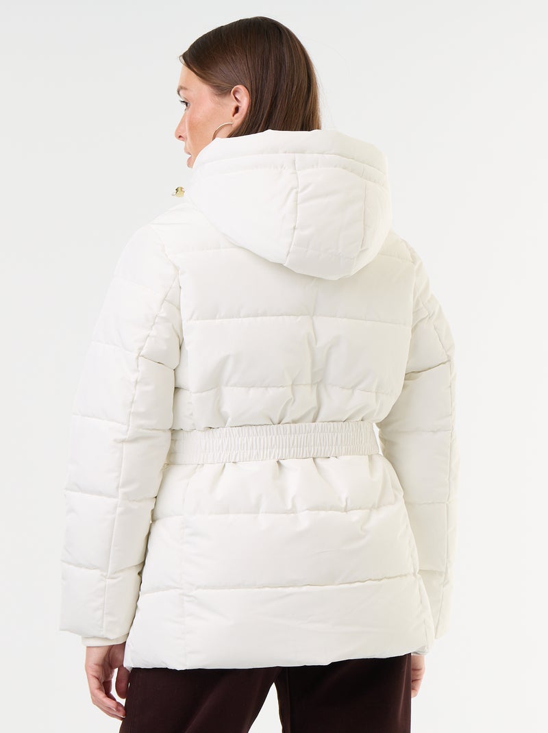 Parka con cappuccio foderato in pelliccia sintetica Bianco - Kiabi