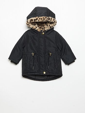 Parka con cappuccio foderato in pelliccia sintetica