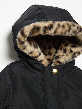 Parka con cappuccio foderato in pelliccia sintetica