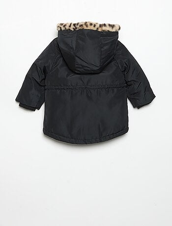 Parka con cappuccio foderato in pelliccia sintetica