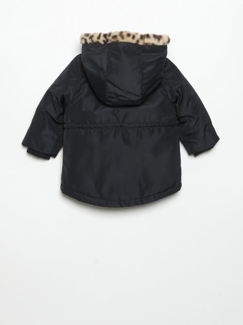 Parka con cappuccio foderato in pelliccia sintetica - Kiabi