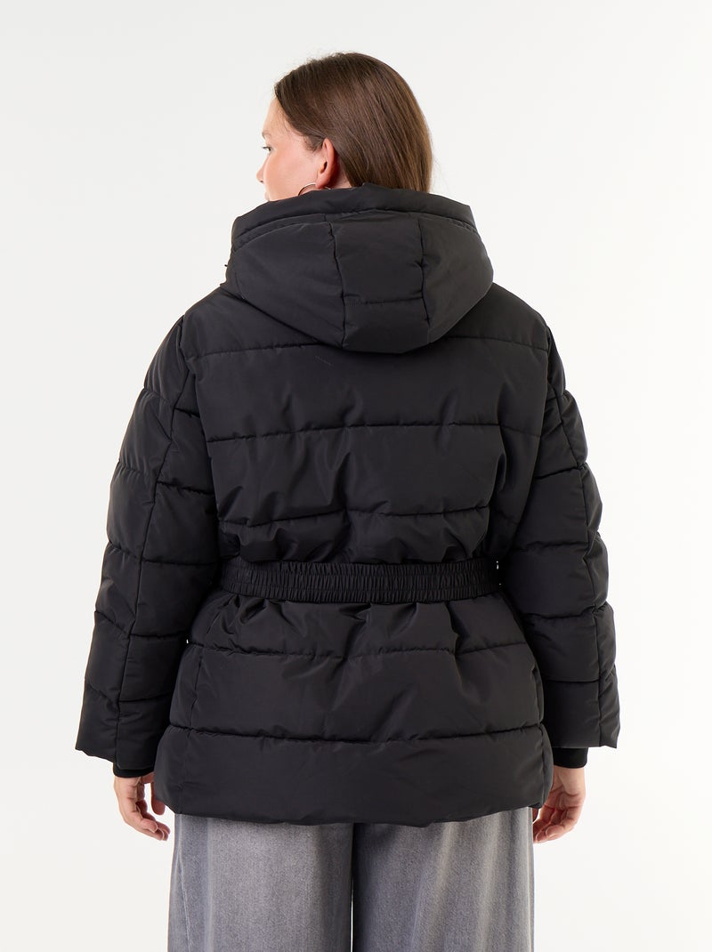 Parka con cappuccio foderato in pelliccia sintetica Nero - Kiabi