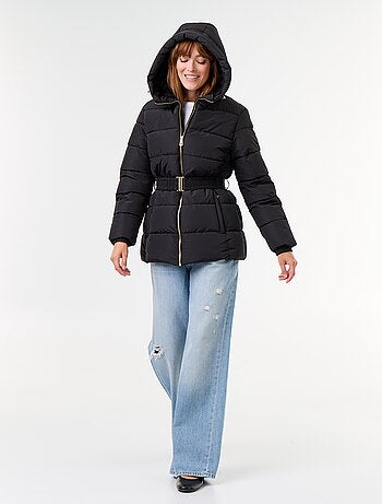 Parka con cappuccio foderato in pelliccia sintetica