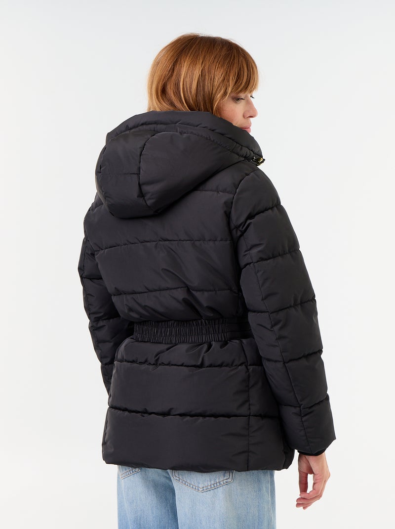 Parka con cappuccio foderato in pelliccia sintetica Nero - Kiabi