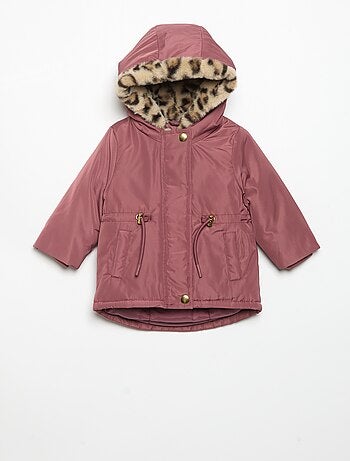 Parka con cappuccio foderato in pelliccia sintetica