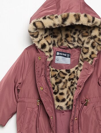 Parka con cappuccio foderato in pelliccia sintetica