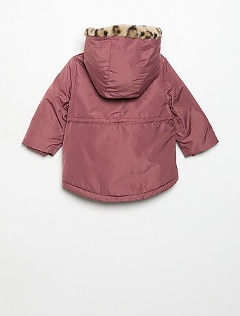 Parka con cappuccio foderato in pelliccia sintetica