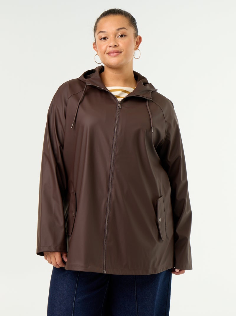 Parka con cappuccio idrorepellente Marrone - Kiabi