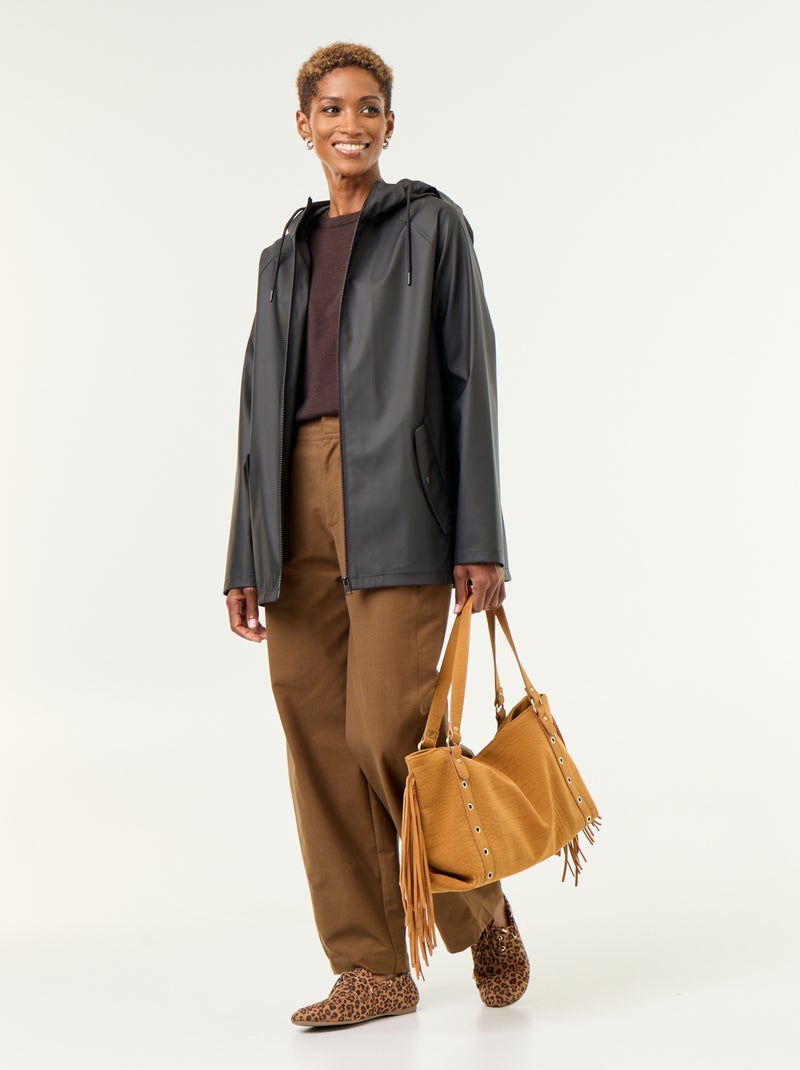 Parka con cappuccio idrorepellente Nero - Kiabi