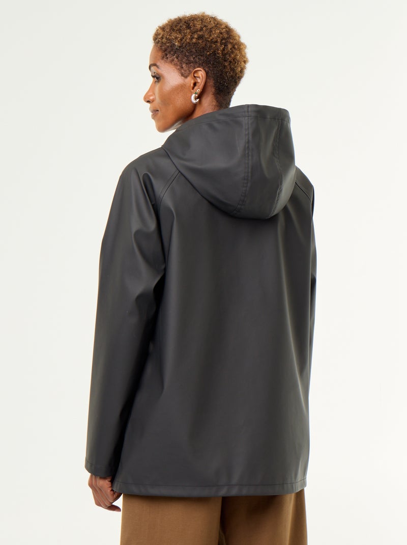 Parka con cappuccio idrorepellente Nero - Kiabi