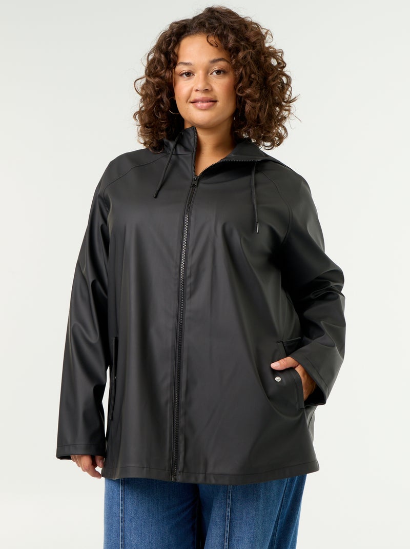 Parka con cappuccio idrorepellente Nero - Kiabi