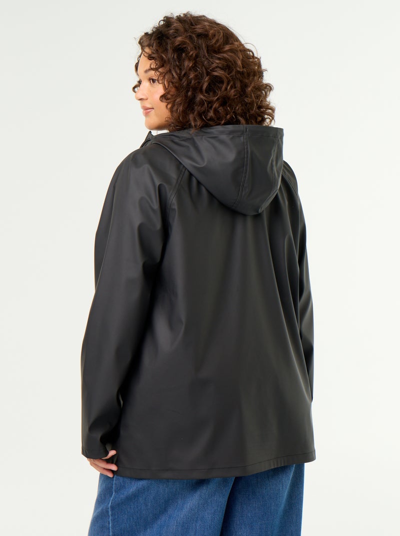 Parka con cappuccio idrorepellente Nero - Kiabi