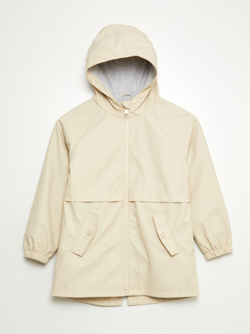 Parka con cappuccio impermeabile BEIGE - Kiabi