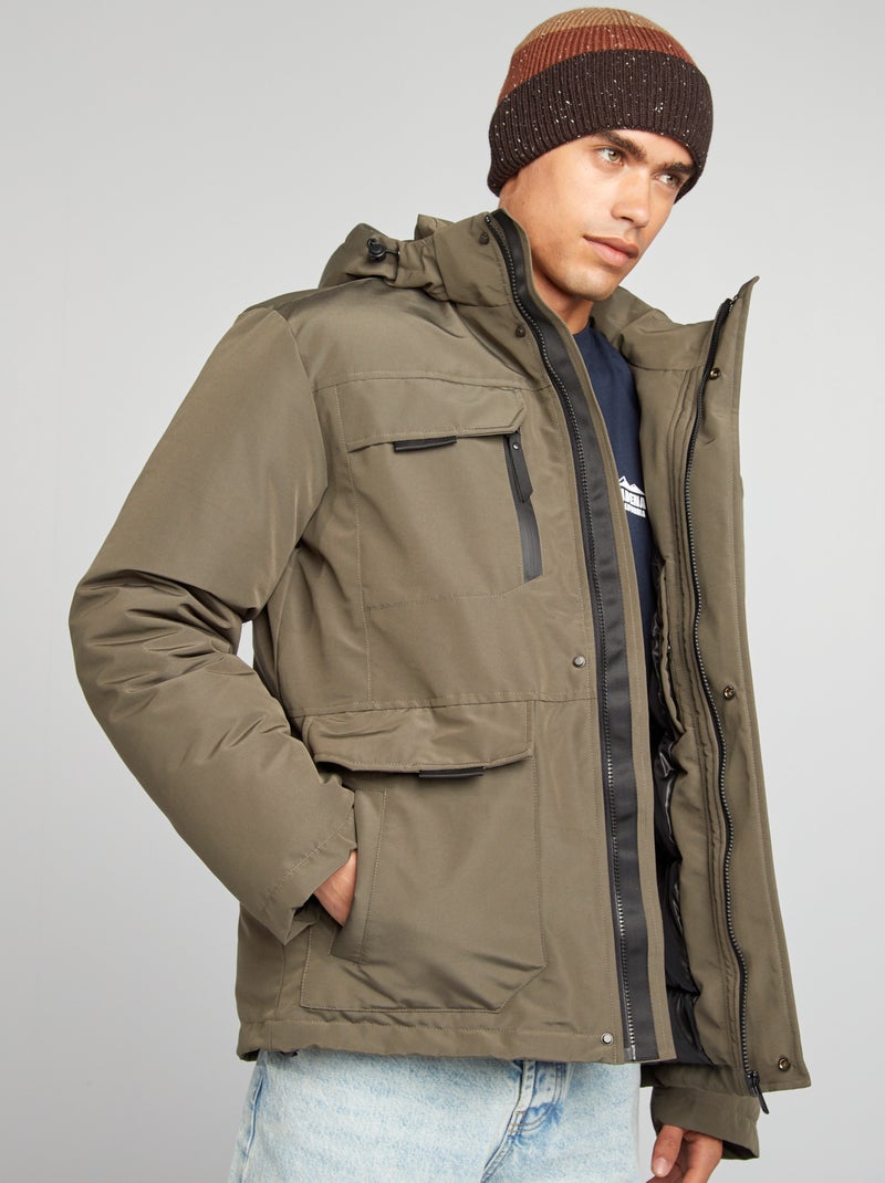 Parka con cappuccio impermeabile KAKI - Kiabi