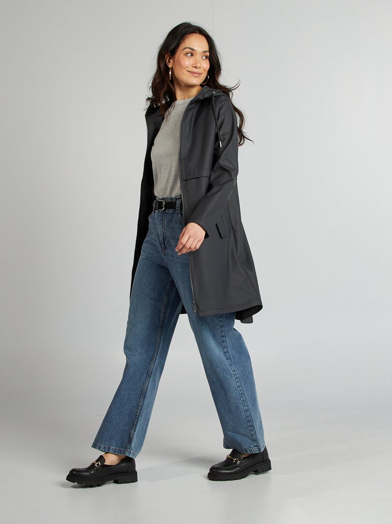 Parka con cappuccio impermeabile NERO - Kiabi