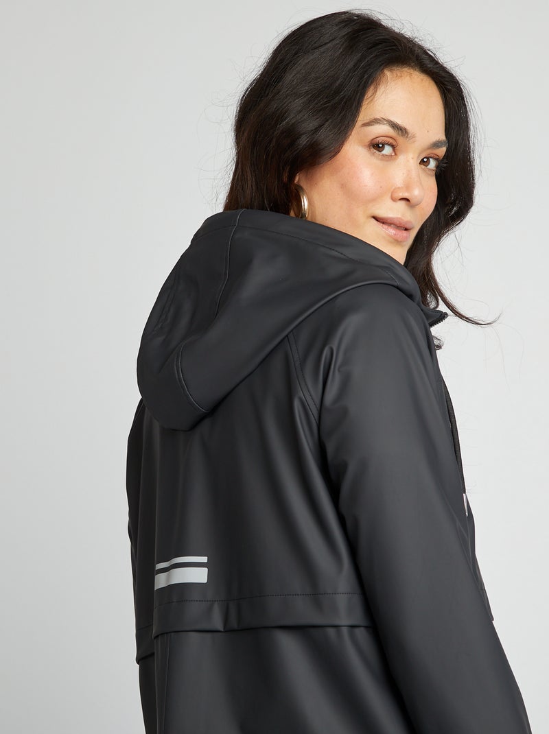 Parka con cappuccio impermeabile NERO - Kiabi