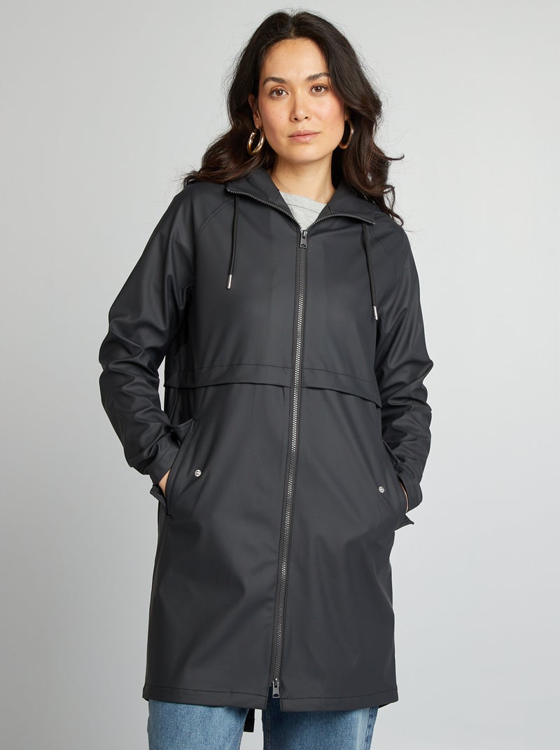 Parka con cappuccio impermeabile NERO - Kiabi