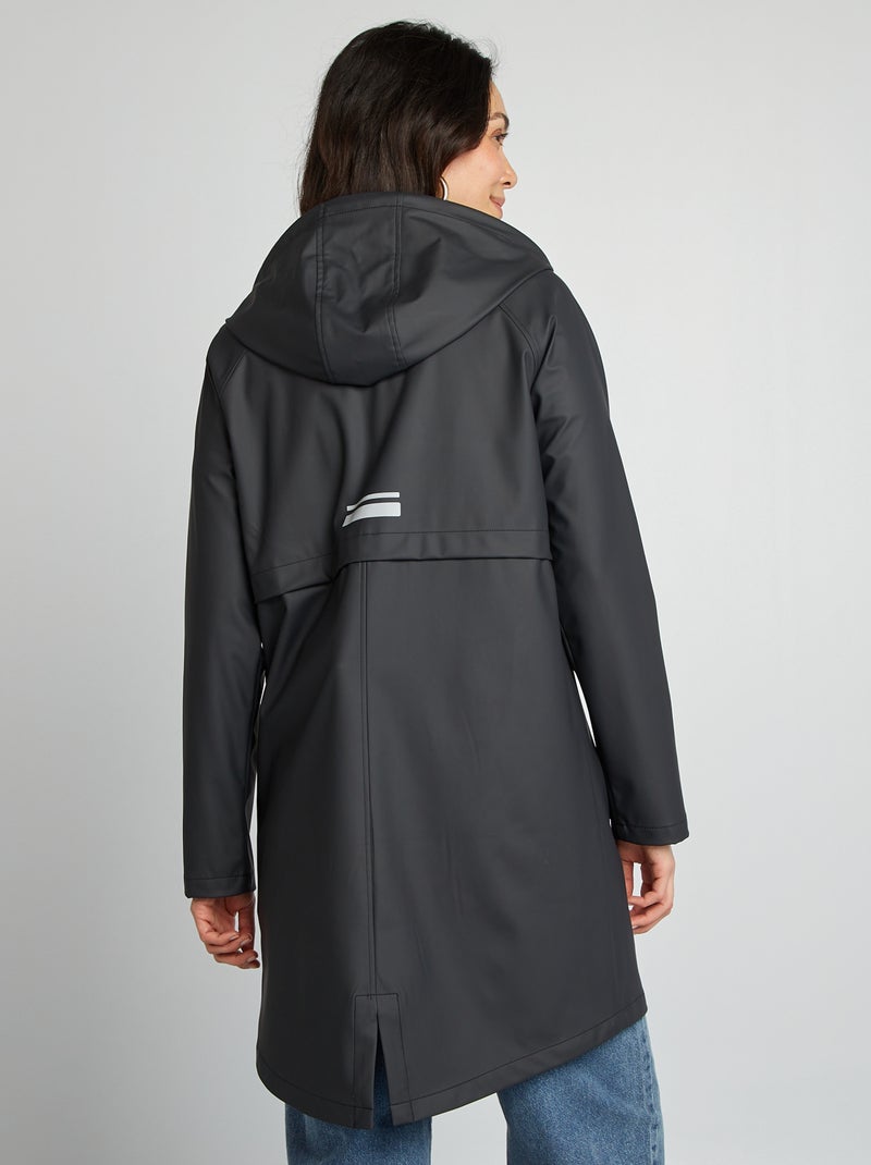 Parka con cappuccio impermeabile NERO - Kiabi