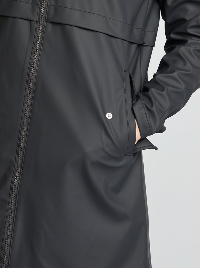 Parka con cappuccio impermeabile NERO - Kiabi