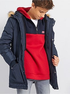 Parka con cappuccio in pelliccia ecologica - Kiabi