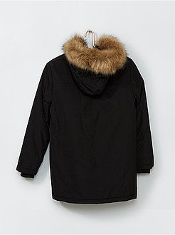 Parka con cappuccio in pelliccia ecologica - Kiabi