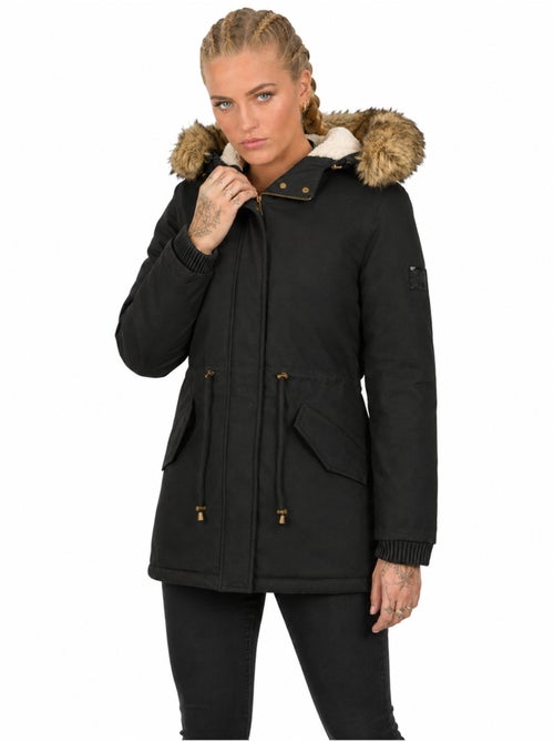 Parka con cappuccio in pelliccia sintetica ampurieak – canadian peak - Kiabi