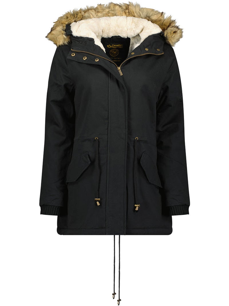 Parka con cappuccio in pelliccia sintetica ampurieak – canadian peak Nero - Kiabi