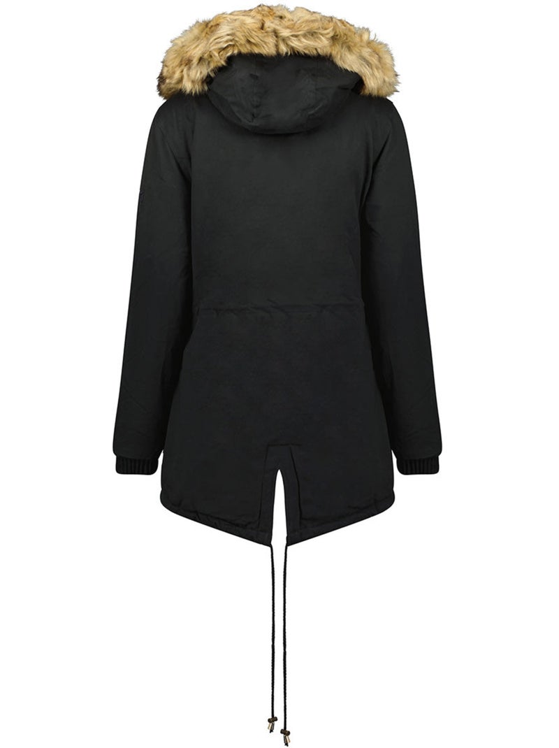 Parka con cappuccio in pelliccia sintetica ampurieak – canadian peak Nero - Kiabi