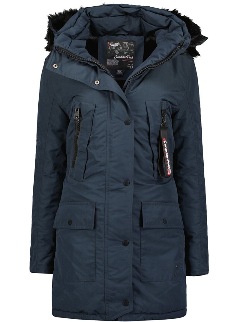Parka con cappuccio in pelliccia sintetica corteak – canadian peak Blu marino - Kiabi