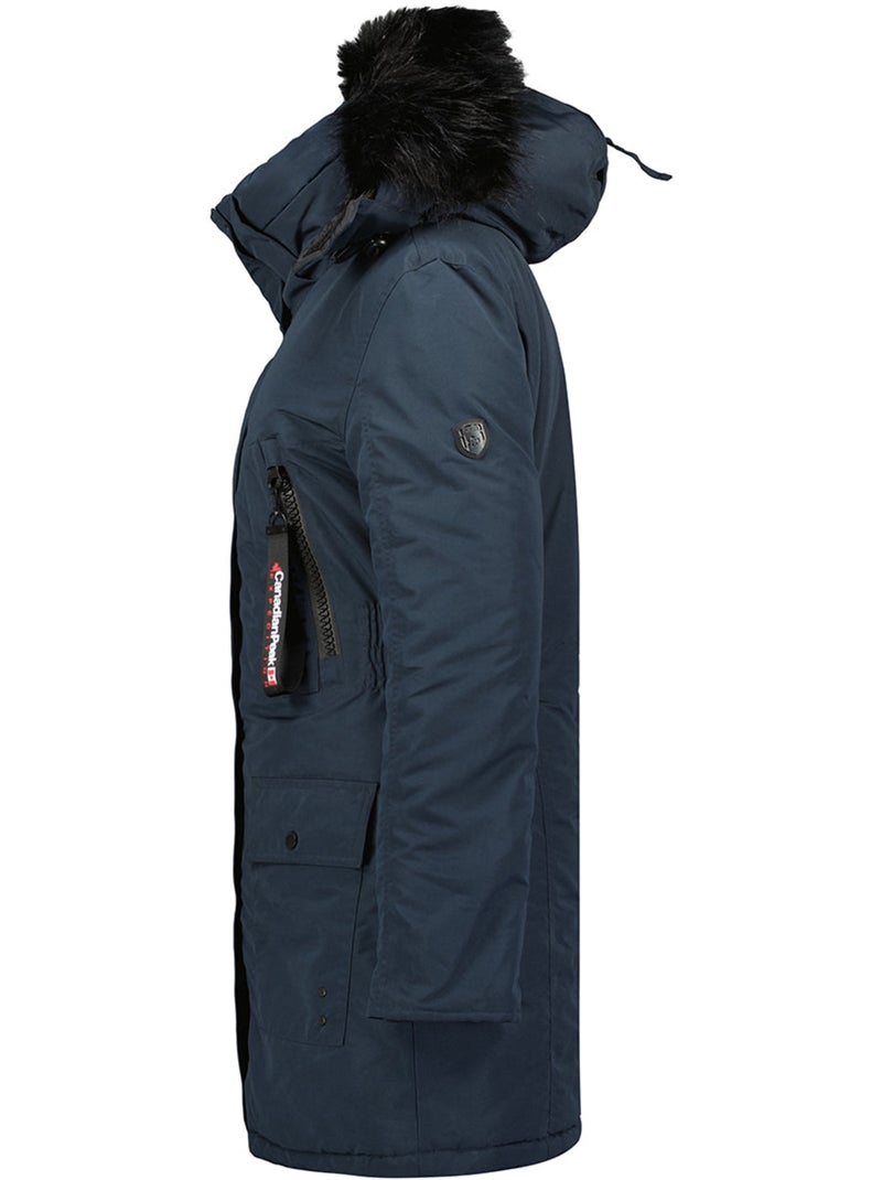 Parka con cappuccio in pelliccia sintetica corteak – canadian peak Blu marino - Kiabi
