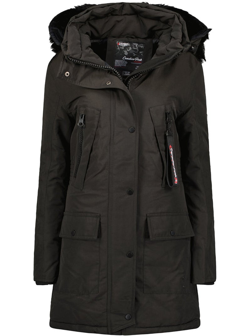 Parka con cappuccio in pelliccia sintetica corteak – canadian peak Nero - Kiabi