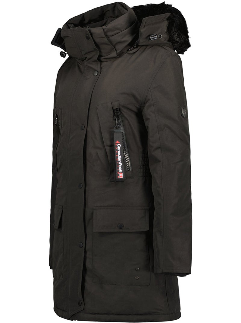 Parka con cappuccio in pelliccia sintetica corteak – canadian peak Nero - Kiabi