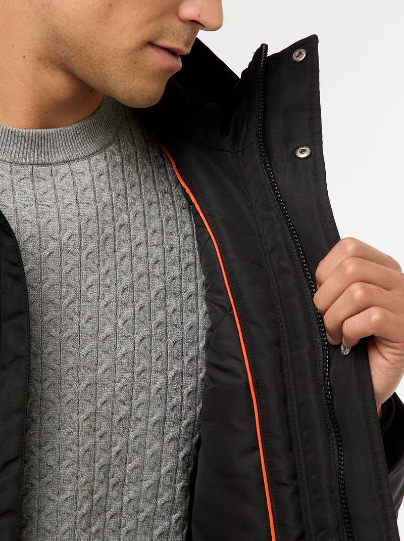 Parka con cappuccio midi Nero - Kiabi