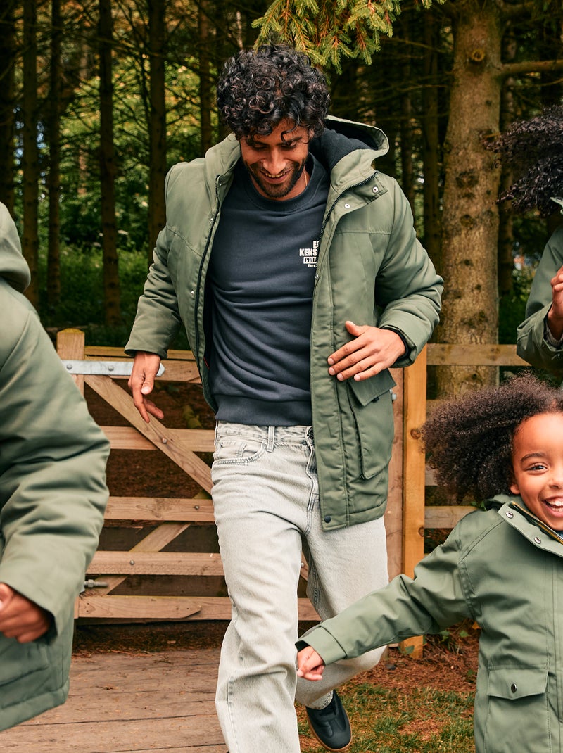 Parka con cappuccio midi Verde - Kiabi