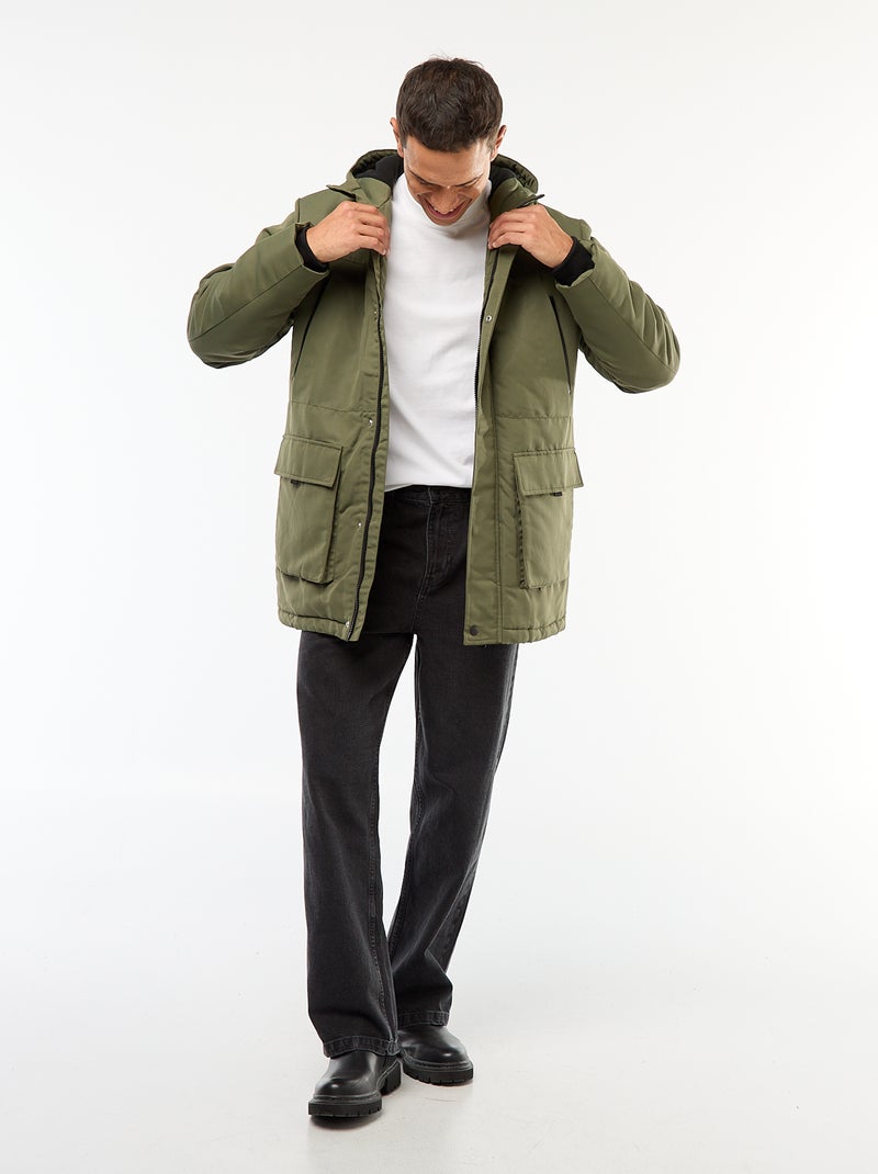 Parka con cappuccio midi Verde - Kiabi